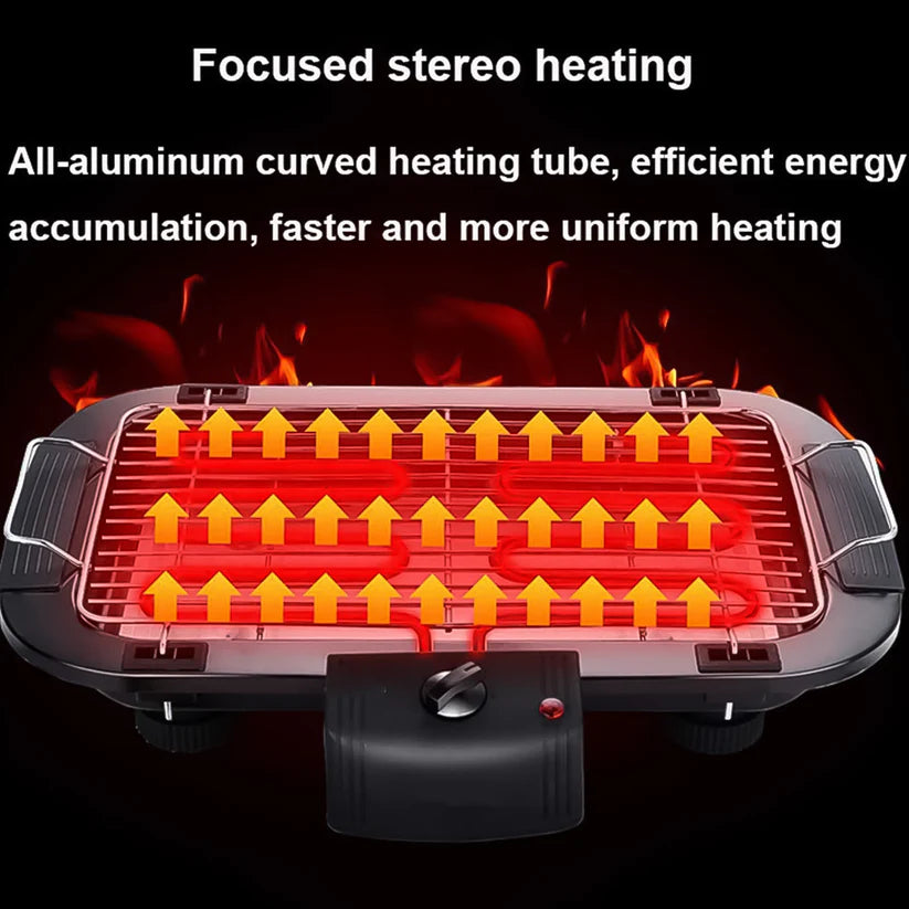 Electric BBQ Grill | Portable Smokeless Indoor Barbecue Machine | Multi-Purpose Cooking Grill (2000W)