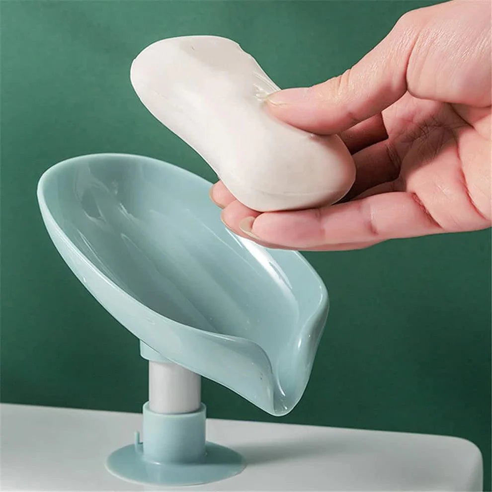 Suction Drain Soap Tray Wall Mounted Soap Holder with Suction Cup for Bathroom, Kitchen & Wash Basin (Random color)