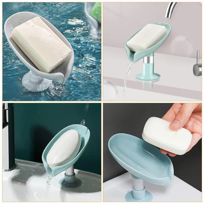 Suction Drain Soap Tray Wall Mounted Soap Holder with Suction Cup for Bathroom, Kitchen & Wash Basin (Random color)