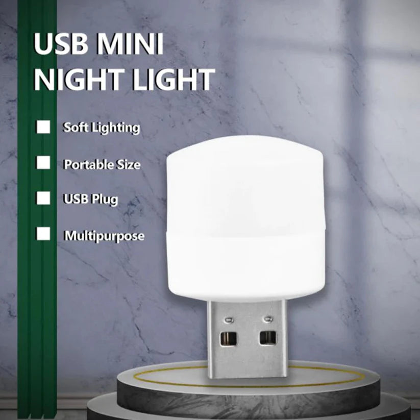 USB Mini Night Light (Pack of 6) | Portable LED Plug Lights | Soft Bedroom & Travel Lighting