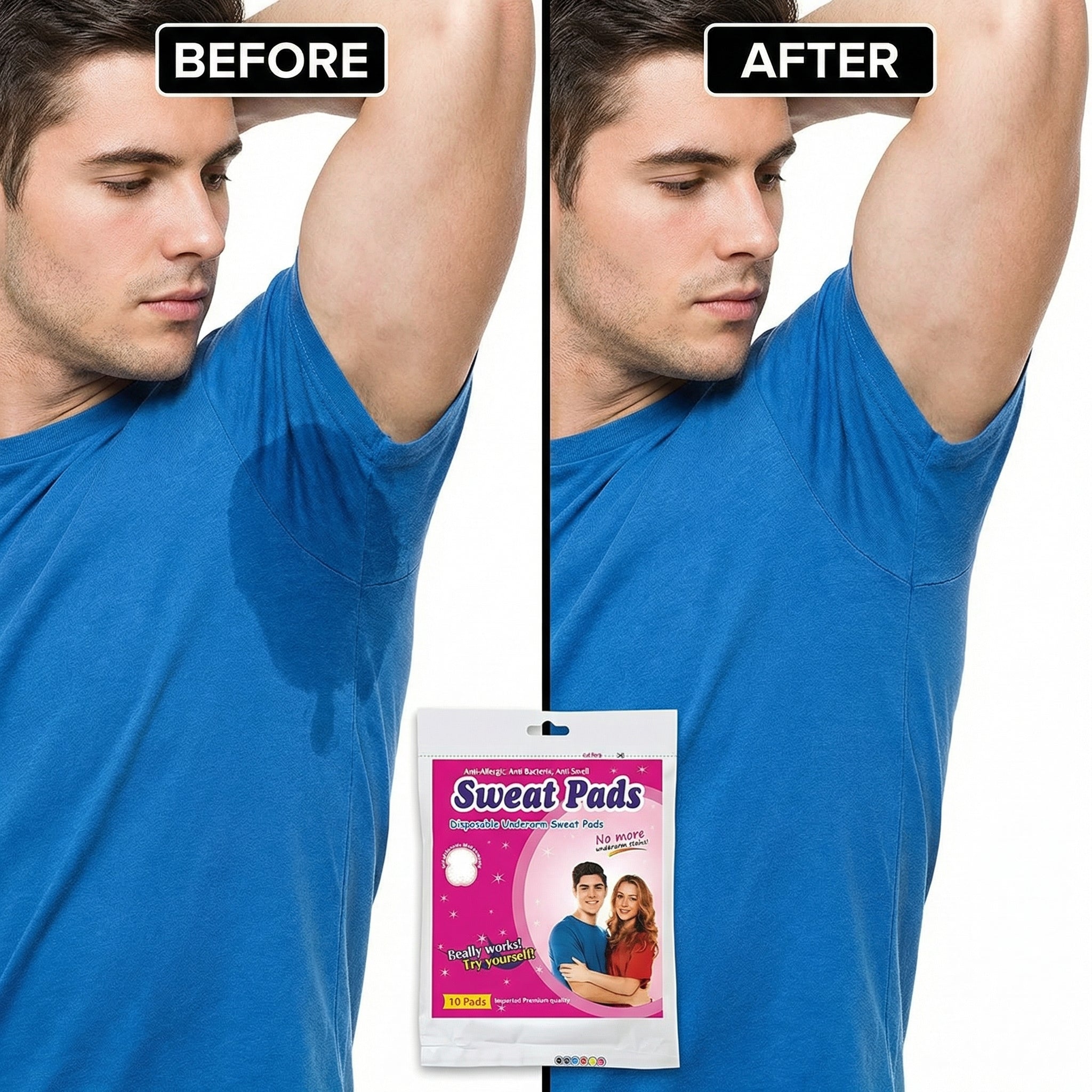 Disposable Underarm Sweat Pads – Anti-Sweat & Odor Protection (Pack of 2)