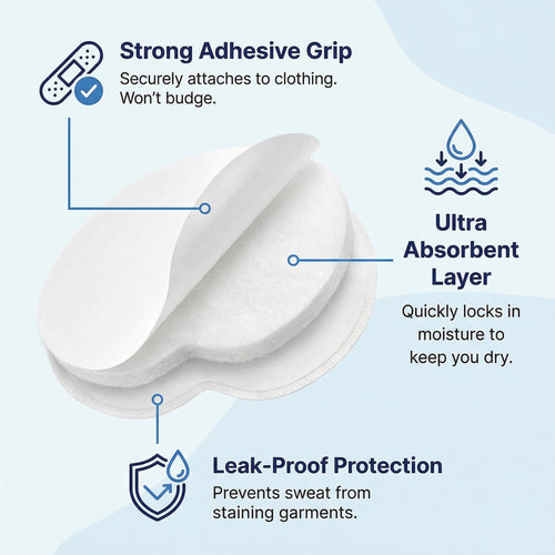 Disposable Underarm Sweat Pads – Anti-Sweat & Odor Protection (Pack of 2)
