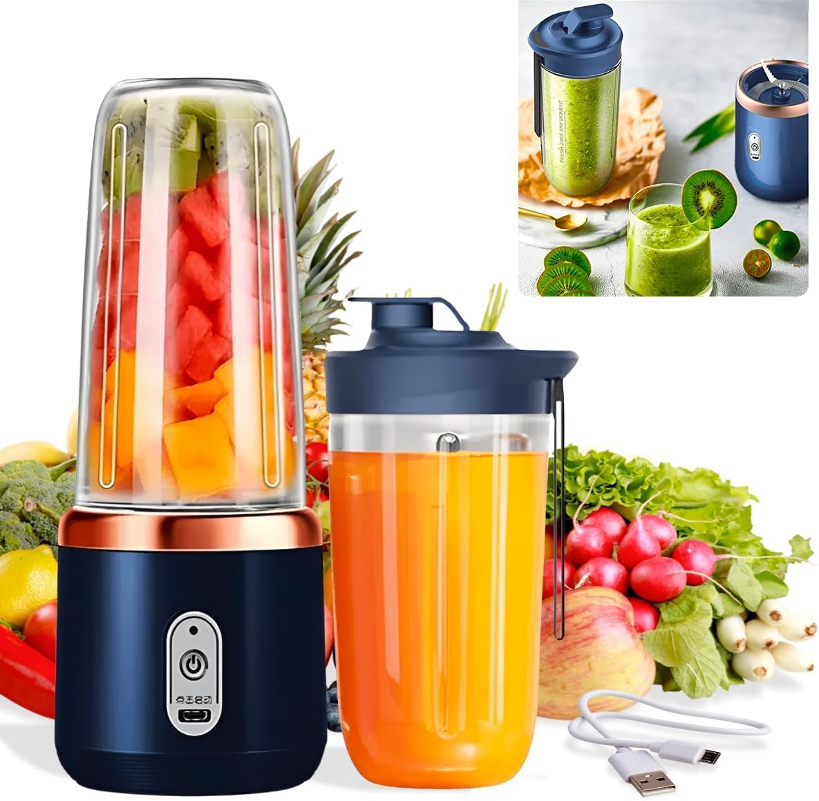 Celestor Portable Smoothie Blender USB Rechargeable 6 - Blade - Celestor