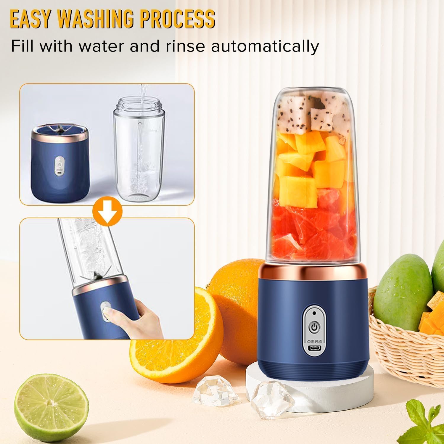 Celestor Portable Smoothie Blender USB Rechargeable 6 - Blade - Celestor