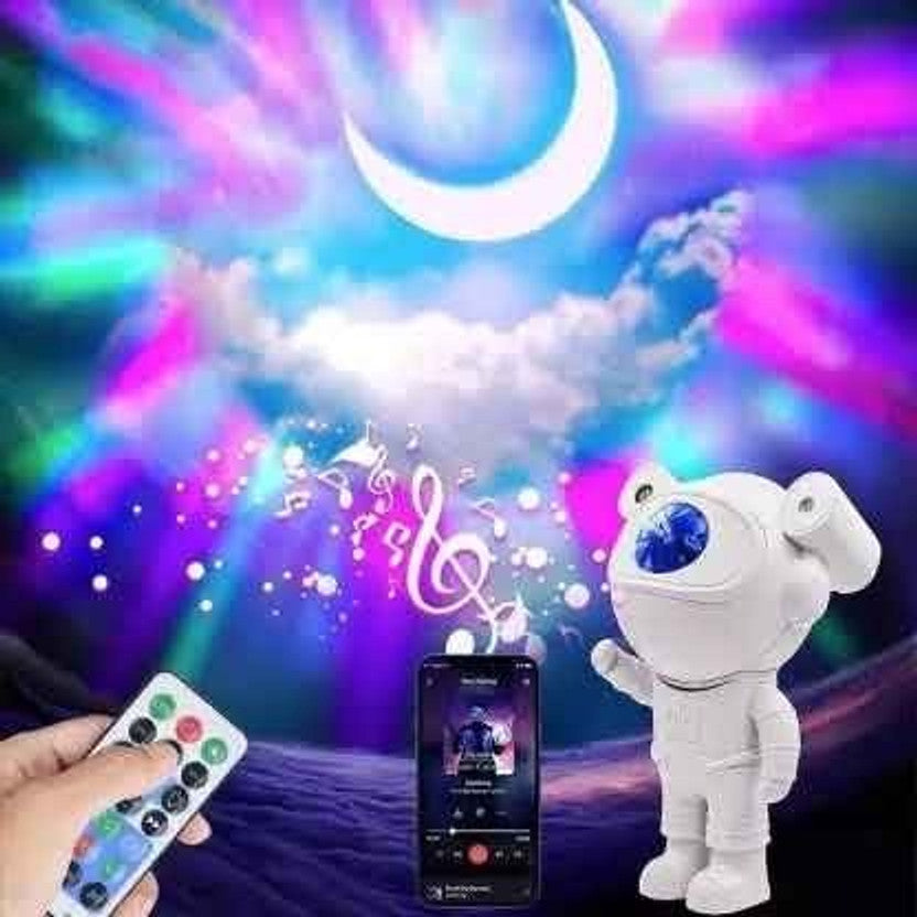 Astronaut Galaxy Projector with Bluetooth Speaker | 360° Rotating Star Sky Night Light with Remote | Space Robot Lamp for Bedroom Baby Room Gaming Home Party & Gift for Kids Adults
