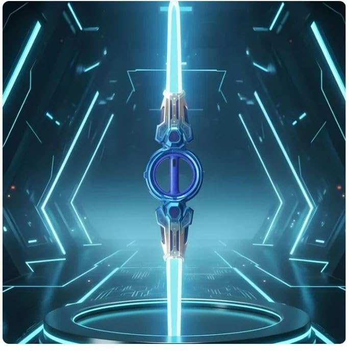 Celestor Double-Edged RGB Lightsaber Toy with Rotating Handle & Glowing LED Blades for Kids Roleplay and Sci-Fi Action Play