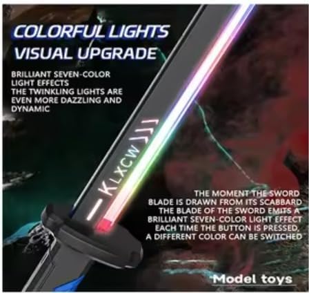 Celestor RGB LED Light-Up Battle Sword Toy with Spark Drawing Effect, Type-C Rechargeable Futuristic Warrior Sword for Kids Roleplay & Cosplay