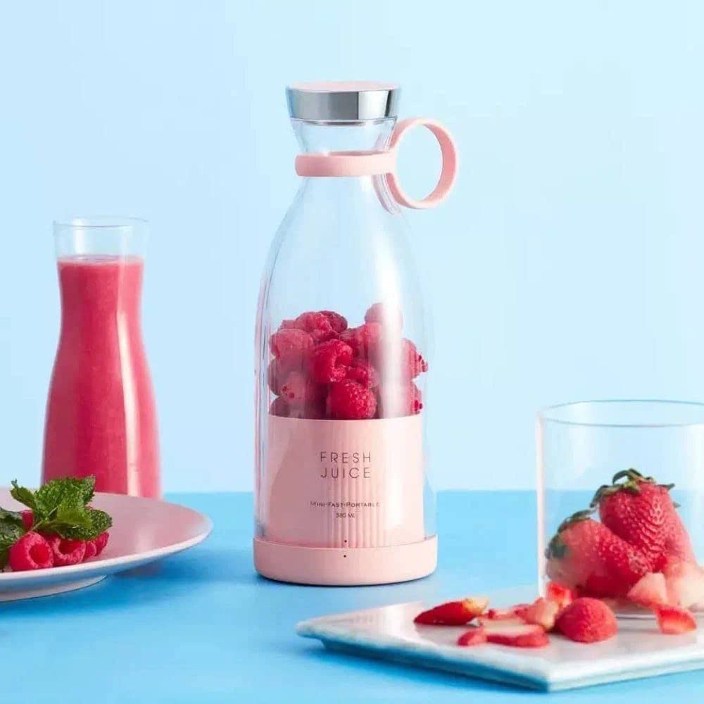 Portable 6-Blade USB Rechargeable Juicer Blender Mixer, Smoothie Maker with Built-In Bottle, Personal Fruit Juice Machine & Protein Shake Mixer for Home, Travel & Gym