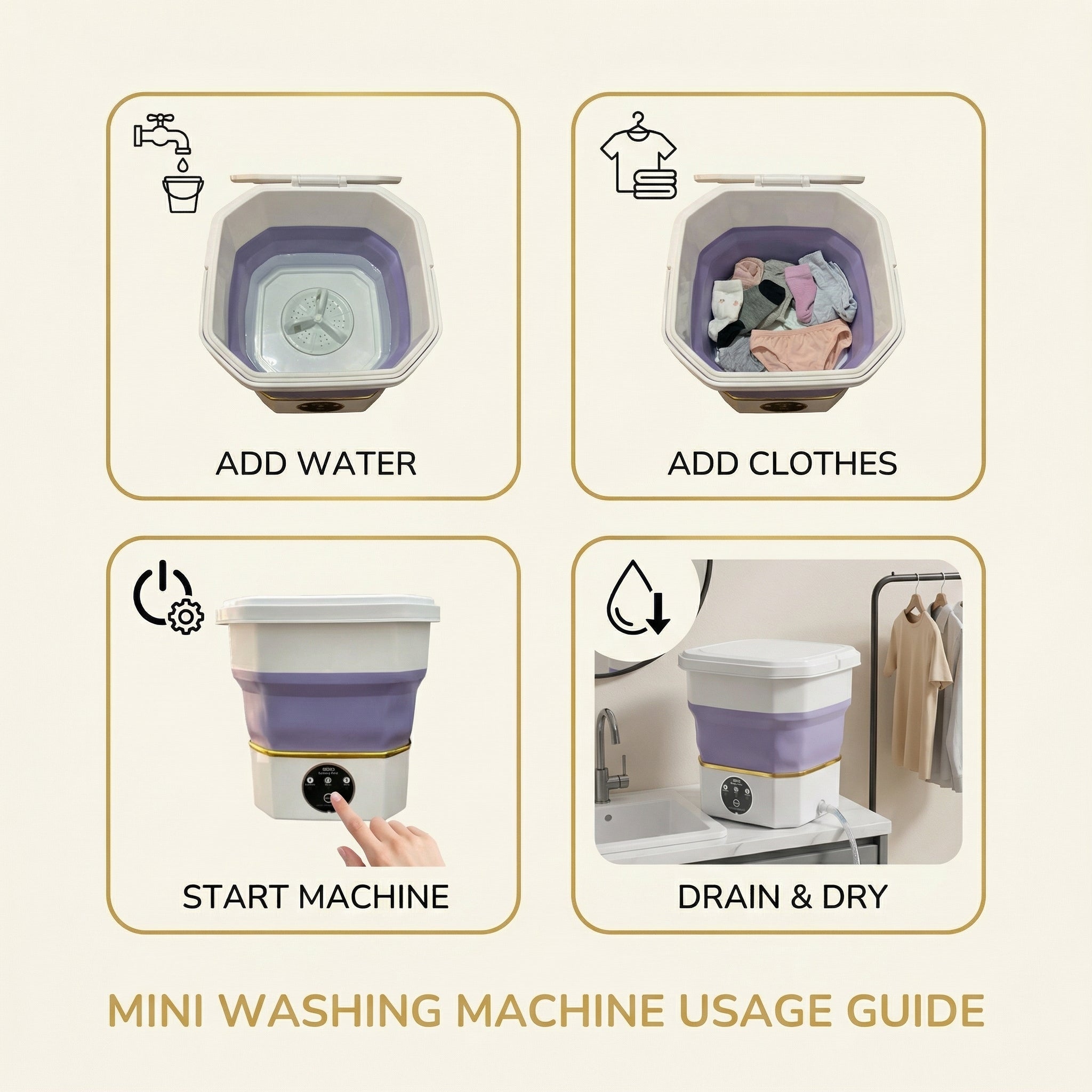 Celestor 2KG Mini Washing Machine – Portable Semi Automatic Washer for Delicate Clothes | Warm Water Wash | Compact & Space Saving